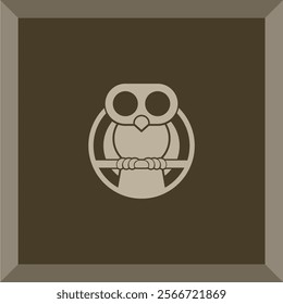 simple owl logo for icon or symbol