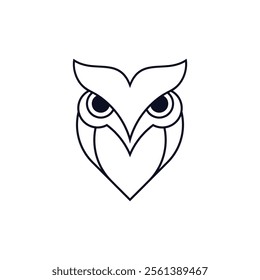 Simple Owl Logo Line Art, Vector Design Logo Illustration