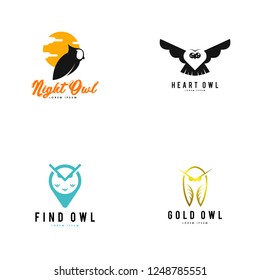 Simple Owl Logo Vector Template
