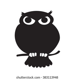 Simple Owl Silhouette Isolated On White Stock Vector (Royalty Free ...