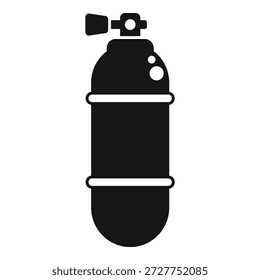 Icono simple del tanque de oxígeno, que representa el equipo de buceo para la exploración submarina