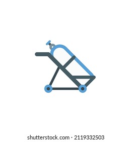 simple oxygen trolley icon, medical icon