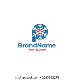 Simple P HVAC Logo Design