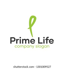 Simple P Letter Line Logo Template