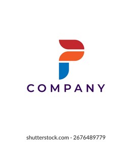 Logotipo simple de P para la compañía. aislado en el fondo blanco