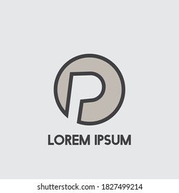 Simple P Negative Space Initial Logo Concept Circle Icon Template