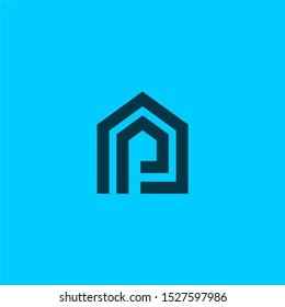 simple p which forms home logo