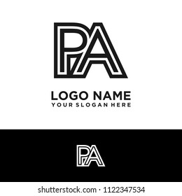 Simple PA initial Logo design template vector illustration