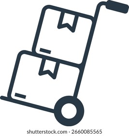 Ilustración de icono de esquema de paquete simple