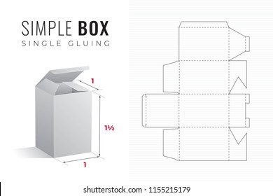 Simple Packaging Box Die Cut Cube Stock Vector (Royalty Free ...