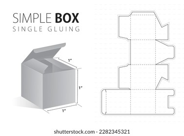 Simple Packaging Box Die Cut Template with 3D Preview Black Editable Blueprint Layout