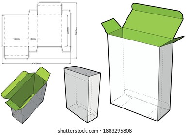 Simple Packaging Box (Internal measurement 15x6x20cm) and Die-cut Pattern. The .eps file is full scale and fully functional. Prepared for real cardboard production.