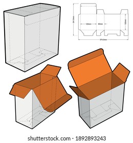 Caja simple de embalaje (medida interna 12x6x12cm) y patrón de corte por mugre. El archivo .eps es de escala completa y totalmente funcional. Preparado para la producción real de cartón.