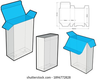Simple Packaging Box (Internal measurement 13x6x20cm) and Die-cut Pattern. The .eps file is full scale and fully functional. Prepared for real cardboard production.