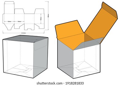 Caja simple de embalaje (medida interna 10x10x10cm) y patrón de corte por mugre. El archivo .eps es de escala completa y totalmente funcional. Preparado para la producción real de cartón.