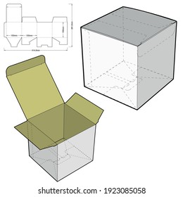 Caja simple de embalaje (medida interna 10x5x10cm) y patrón de corte de mugre. El archivo .eps es de escala completa y totalmente funcional. Preparado para la producción real de cartón.