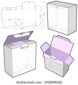 Simple Packaging Box (Internal measurement 20x10x20cm) and Die-cut Pattern. The .eps file is full scale and fully functional. Prepared for real cardboard production.