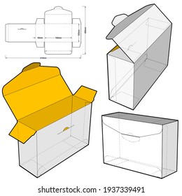 Simple Packaging Box (Internal measurement 15x5x10cm) and Die-cut Pattern. The .eps file is full scale and fully functional. Prepared for real cardboard production.