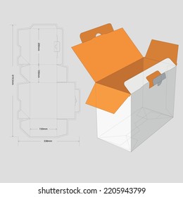 simple packaging box internal measurement_20x10x15cm template