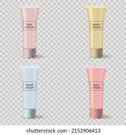 Diseño de empaquetado simple para la plantilla de promoción de productos de crema.Ilustración vectorial