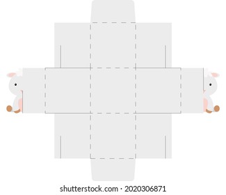 Simple packaging favor box sheep design for sweets, candies, small presents, bakery. Party package die cut template, great design for any purposes, birthdays, baby showers, halloween, christmas.