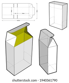 Simple Packaging Folding Box (Internal measurement 10x5x15cm) and Die-cut Pattern. The .eps file is full scale and fully functional. Prepared for real cardboard production.