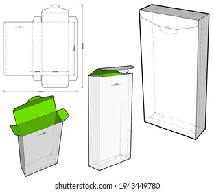 Simple Packaging Folding Box (Internal measurement 15x5x30cm) and Die-cut Pattern. The .eps file is full scale and fully functional. Prepared for real cardboard production.
