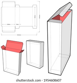 Simple Packaging Folding Box (Internal measurement 20x7x30cm) and Die-cut Pattern. The .eps file is full scale and fully functional. Prepared for real cardboard production.