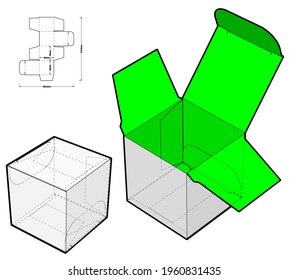 Simple Packaging Folding Box (Internal measurement 50x50x50cm) and Die-cut Pattern. The .eps file is full scale and fully functional. Prepared for real cardboard production.