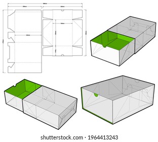 Simple Packaging Folding Box (Internal measurement 20x15x7.5cm) and Die-cut Pattern. The .eps file is full scale and fully functional. Prepared for real cardboard production.