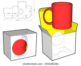 Simple Packaging Mug Box and Die-cut Pattern. The .eps file is full scale and fully functional. Prepared for real cardboard production.