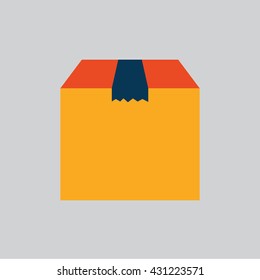 Simple Packed Cardboard Box Icon