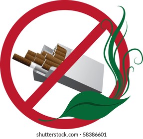 A simple packet of cigarettes.No smoking icon