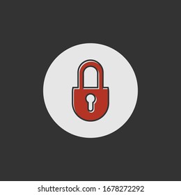 Simple Pad lock concept logo icon vector design
