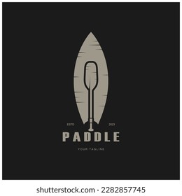 einfaches Paddel-Logo, Design für Surfen, Rafting, Kanu, Boot, Surf- und Rudermaschinengeschäft, Vektorgrafik