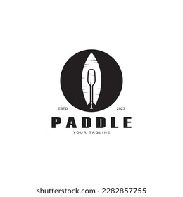 simple paddle logo,design for surfing,rafting,canoe,boat,surfing and rowing equipment business,vector