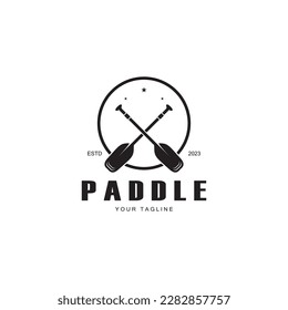 simple paddle logo,design for surfing,rafting,canoe,boat,surfing and rowing equipment business,vector