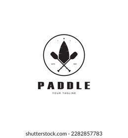 simple paddle logo,design for surfing,rafting,canoe,boat,surfing and rowing equipment business,vector