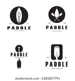 simple paddle logo,design for surfing,rafting,canoe,boat,surfing and rowing equipment business,vector