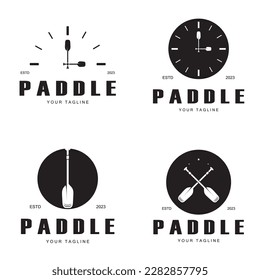 simple paddle logo,design for surfing,rafting,canoe,boat,surfing and rowing equipment business,vector