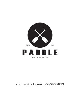 simple paddle logo,design for surfing,rafting,canoe,boat,surfing and rowing equipment business,vector