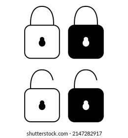 simple padlock icon illustration design for file security