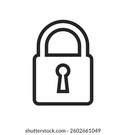 Simple padlock icon with line style, vector lock icon. Icon for site