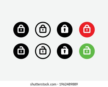 simple padlock icon, lock and unlock icon design, lock and unlock buttons
