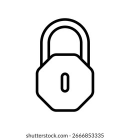 Ícone de cadeado simples para segurança e privacidade, isolado em um fundo branco. Ilustração vetorial.