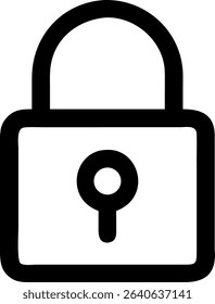 Simple padlock icon for security and protection purposes. This image features padlock, icon, security, protection, lock.