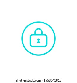 Simple padlock icon user interface artline flat design