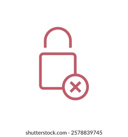 Simple Padlock Icon Vector Template