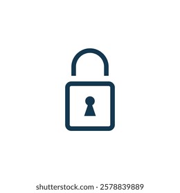 Simple Padlock Icon Vector Template