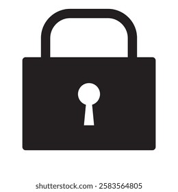 Simple padlock, keyhole icon illustration